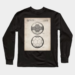 Soccer Ball Patent - Football Fan Bedroom Office Art - Antique Long Sleeve T-Shirt